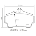 Brembo HP2000 Perf. Street Brake Pad, Porsche 911, Boxster, Cayman, 07.B315.14