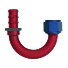 XRP - AN 8 - 180 Degree Push-On Hose End - Aluminum