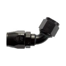 XRP AN 6 - 45 Degree Forged Double Swivel Hose End - Aluminum - Black