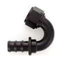 XRP - AN 4 - 150 Degree Push-On Hose End - Aluminum - Black Anodized