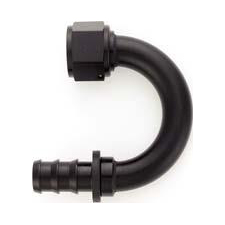 XRP - AN 10 - 180 Degree Push-On Hose End - Aluminum - Black Anodized