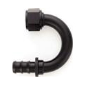 XRP - AN 6 - 180 Degree Push-On Hose End - Aluminum - Black Anodized