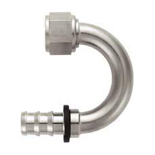 XRP - AN 4 - 180 Degree Push-On Hose End - Aluminum - Super Nickel