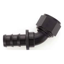 XRP - AN 6 - 60 Degree Push-On Hose End - Aluminum - Black Anodized