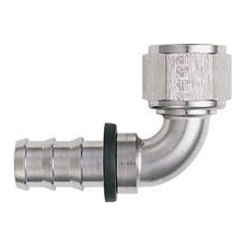 XRP - AN 4 - 90 Degree Push-On Hose End - Aluminum - Super Nickel