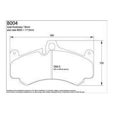 Pagid 8004 RST3, Porsche 997 GT3 CUP 05-, Front, scalloped 2707 in 19mm