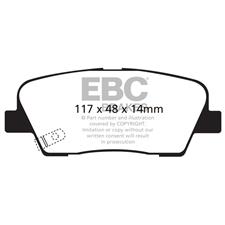 EBC Ultimax2 Rear Brake Pads, Hyundai Genesis, Genesis Coupe, UD1387
