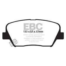 EBC Green Stuff Front Brake Pads, Hyundai Santa Fe, Kia Sorento, DP61863
