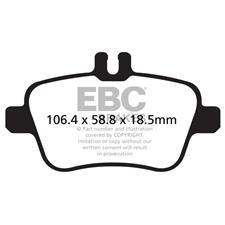 EBC Green Stuff Rear Brake Pads, QX30, B200, B250, CLA250, SLK250, DP22157