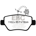 EBC Yellow Stuff REAR Brake Pads, Maserati Ghibli, DP42258R