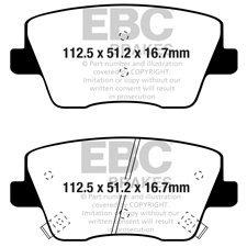 EBC Ultimax2 Rear Brake Pads, Hyundai Veloster, UD2212