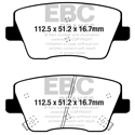 EBC Green Stuff Rear Brake Pads, Hyundai Veloster, DP22344