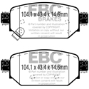 EBC Red Stuff REAR Brake Pads, Mazda 3, DP33081C