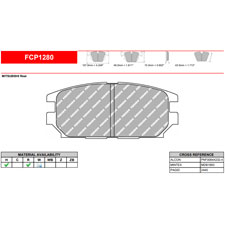 Ferodo FCP1280H DS2500 Performance Brake Pads, 3000 GT-VR4, Stealth 4WD, Rear
