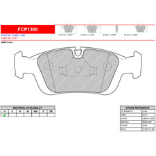 Ferodo FCP1300H DS2500 Performance Brake Pads, BMW 325i, Z3, Z4, Front