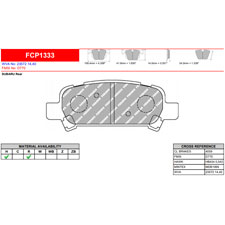 Ferodo FCP1333H DS2500 Performance Brake Pads, Subaru Impreza, Forester, Legacy, Rear