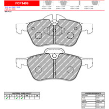 Ferodo FCP1499W DS1.11 Competition Brake Pads, Mini Cooper, Cooper S, Front