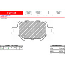 Ferodo FCP1528H DS2500 Performance Brake Pads, Toyota Celica GT, GT-S, Front