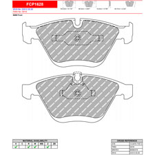 Ferodo FCP1628H DS2500 Performance Brake Pads, BMW M3, 1 Series, 535i, Front