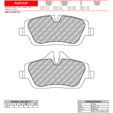Ferodo FCP1747W DS1.11 Competition Brake Pads, BMW i3, Mini Cooper, Front