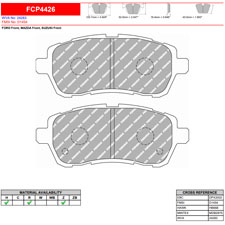 Ferodo FCP4426R DS3000 Racing Brake Pads, Ford Fiesta (w/R.Drum), Front
