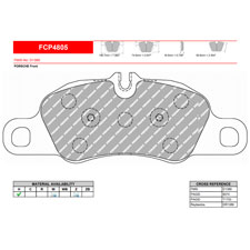 Ferodo FCP4805W DS1.11 Competition Brake Pads, Porsche 911, Boxster, Cayman, Front