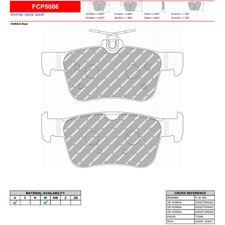 Ferodo FCP5086W DS1.11 Competition Brake Pads, Honda Civic Si, Type R, Rear