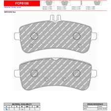 Ferodo FCP5108W DS1.11 Competition Brake Pads, AMG C63, C63 S, AMG GT, Rear
