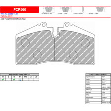 Ferodo FCP560H DS2500 Performance Brake Pads, Porsche 911, 928, 944, 959, 968