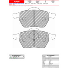 Ferodo FCP590W DS1.11 Competition Brake Pads, Audi 100, A3, A4, S3, TT, Front