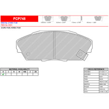 Ferodo FCP748H DS2500 Performance Brake Pads, Acura Integra, Honda Prelude, Front