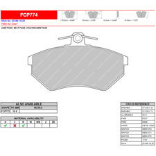 Ferodo FCP774W DS1.11 Competition Brake Pads, 4000S Quattro, Golf III, Front
