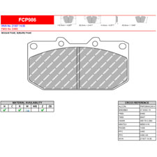 Ferodo FCP986W DS1.11 Competition Brake Pads, 300ZX, Skyline R32, R33, Front