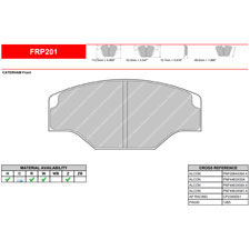 Ferodo FRP201W DS1.11 Competition Brake Pads, AP CP2361, CP3735, CP4556, CP6030