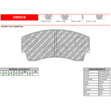 Ferodo FRP219W DS1.11 Competition Brake Pads, Alcon H-Type 16mm, AP CP5100