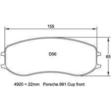 Pagid 4928 RSL1, Porsche 991 GT3 Cup PFC caliper Front 28mm