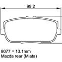 Mazda MX-5 Miata, R1 Compound, Rear, 2006-2015, Pagid 8077 R01