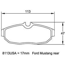 Ford Mustang, Rear, Pagid 8113 RST4