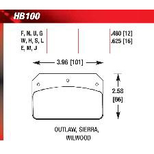 Hawk HT-10 Brake Pads, HB100S.480