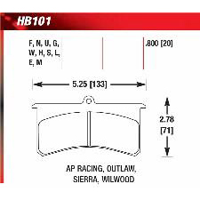 Hawk Black Brake Pads, HB101M.800