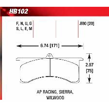Hawk DTC-30 Brake Pads, HB102W.800