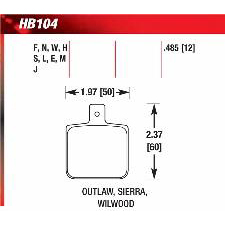 Hawk HP-Plus Brake Pads, HB104N.485