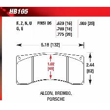 Hawk Ceramic Brake Pads, HB105Z.620