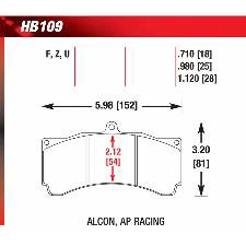 Hawk DTC-70 Brake Pads, HB109U1.12