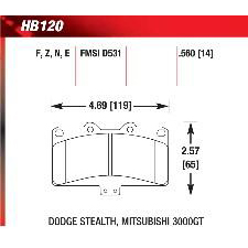 1991-1996 Stealth RT Turbo, 1991-1998 3000GT VR-4, Hawk HP-Plus Brake Pads, HB120N.560