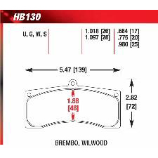 Hawk DTC-70 Brake Pads, HB130U.980