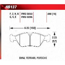 Porsche 928, BMW 5 Series, E30 M3, Ferrari Mondial, Hawk HP-Plus Brake Pads, HB137N.690