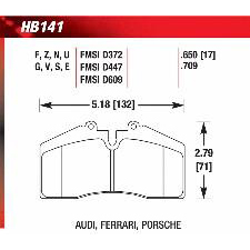 911, Turbo, Carrera 2, 4, 4S, 928, 944, Ferrari 456 GT, Hawk HT-14 Brake Pads, HB141V.650