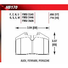 Porsche 911, 928, 944, 971, Hawk DTC-60 Brake Pads, HB170G.710
