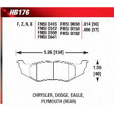 Plymouth Acclaim, Neon, Sundance, Hawk Black Brake Pads, HB176M.680